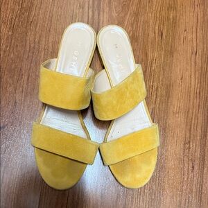 M. Gemi Yellow Suede Mules